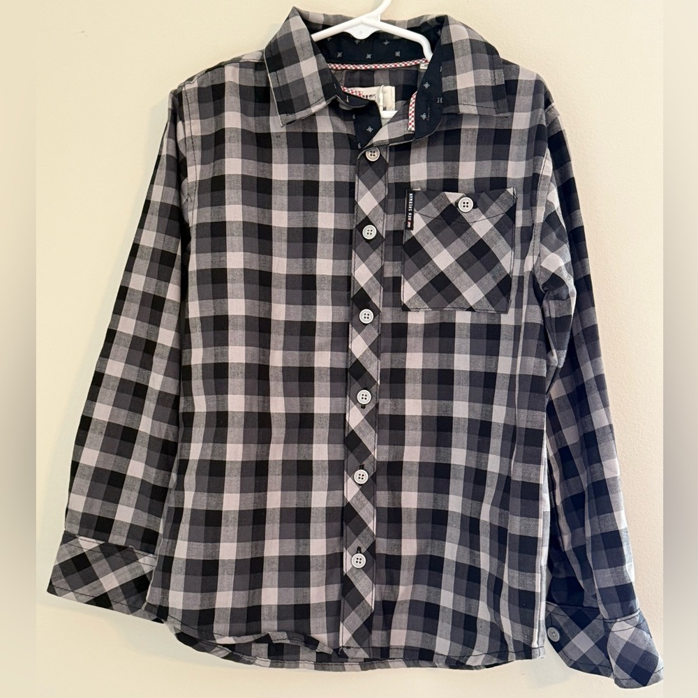 BNWT Boys’ Ben Sherman Black and Gray Plaid Shirt